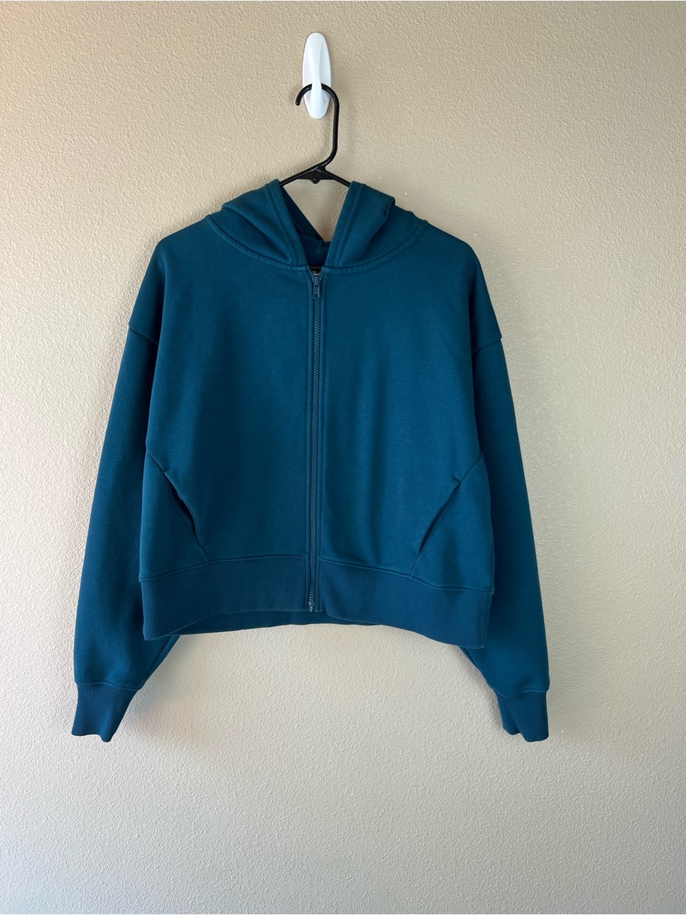 Pact cotton teal zip up hoodie